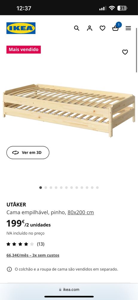 Cama dupla do IKEA