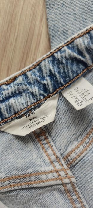 H&M spodnie wide dżinsowe 152