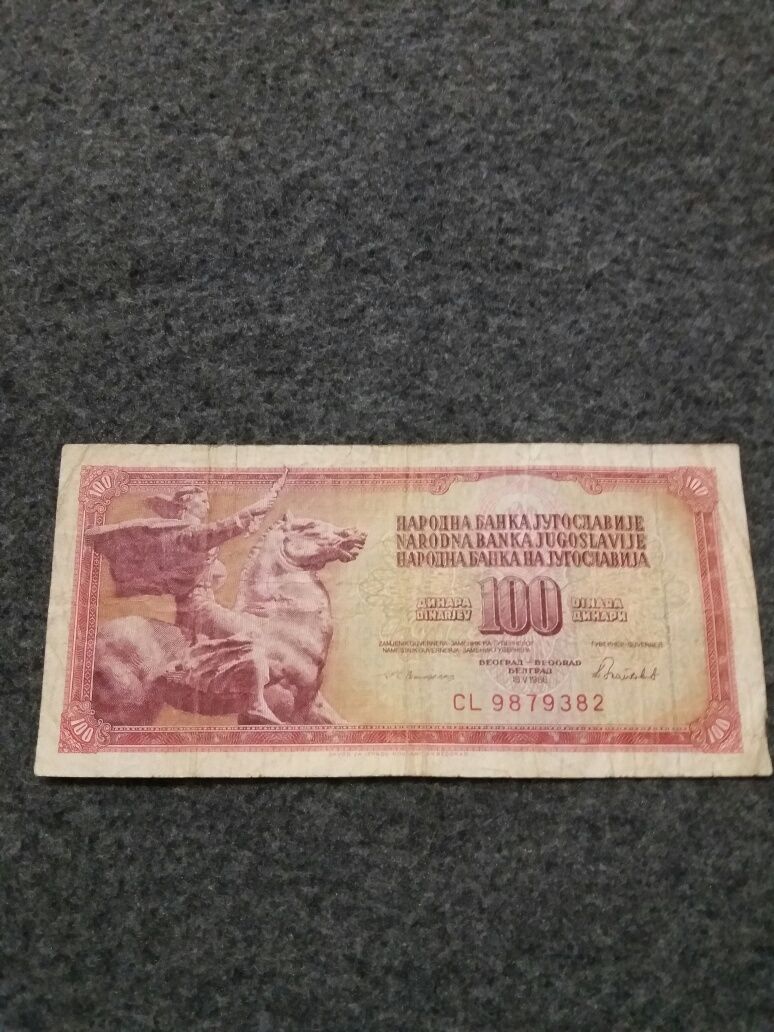 Банкноти Югославії 1000динари , 100динари.