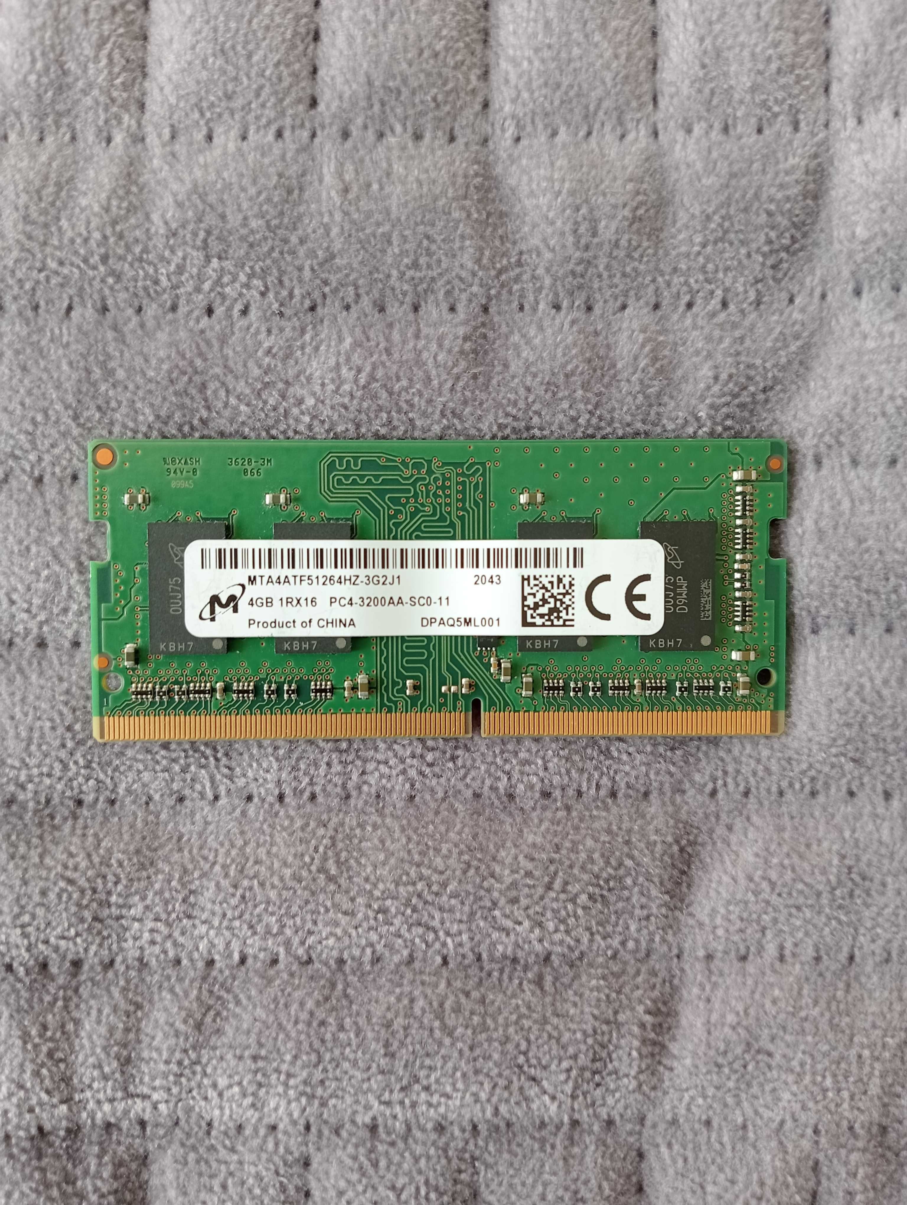 Pamięć RAM Micron 4GB DDR4 3200MHz MTA4ATF51264HZ-3G2J1 do laptopa