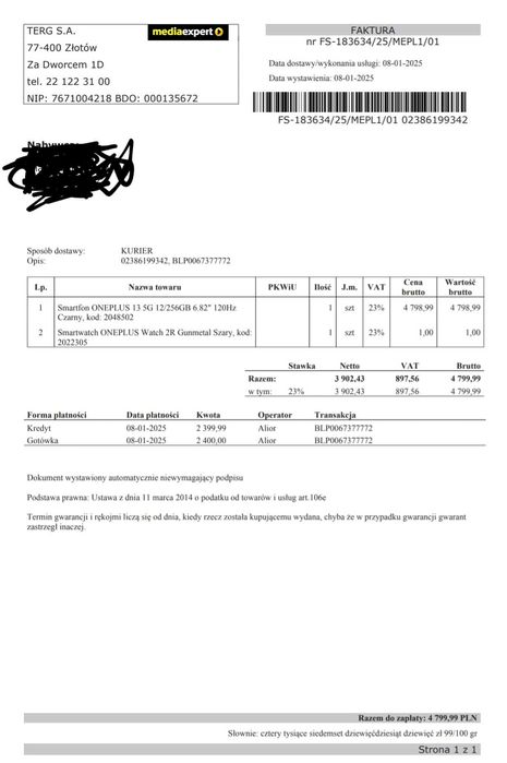 OnePlus 13 Gwarancja