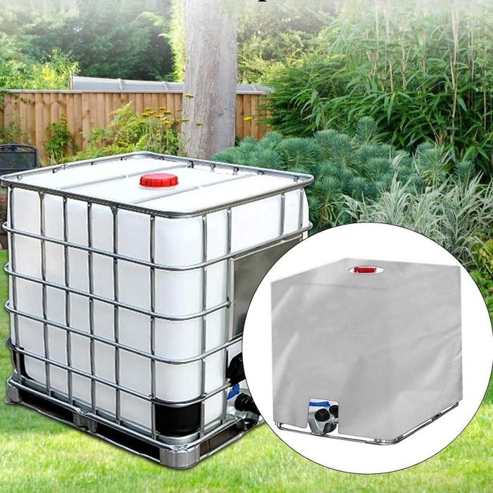 Pokrowiec ochronny na zbiornik IBC mauzer 1000l wodoodporny Srebrny