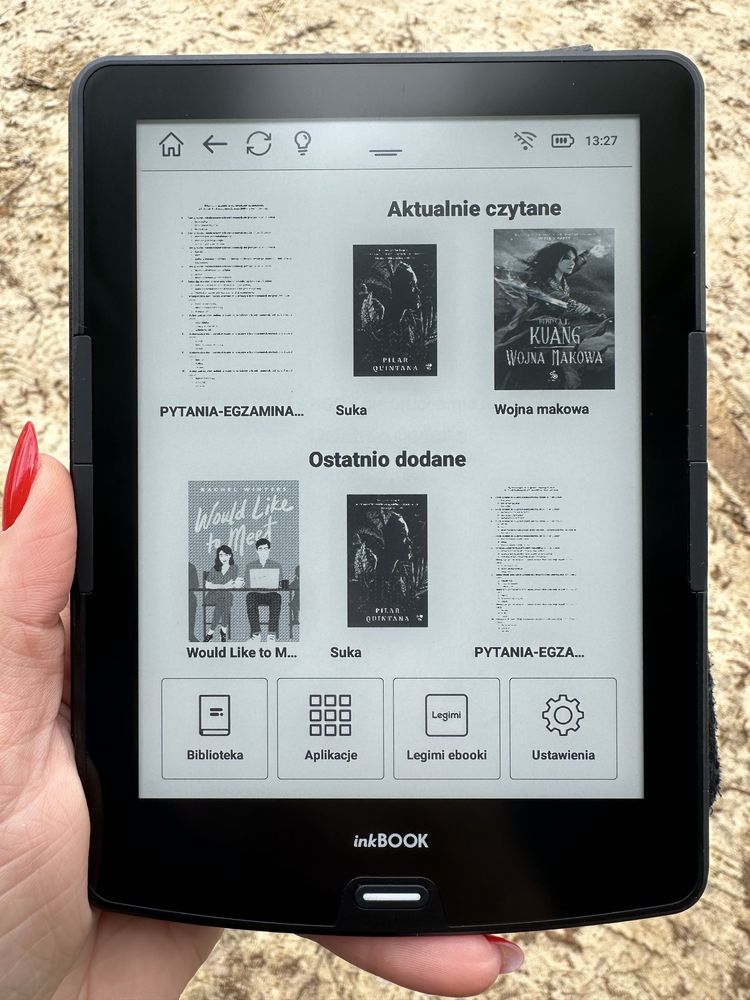 Czytnik inkbook calypso plus różowy zadbany etui