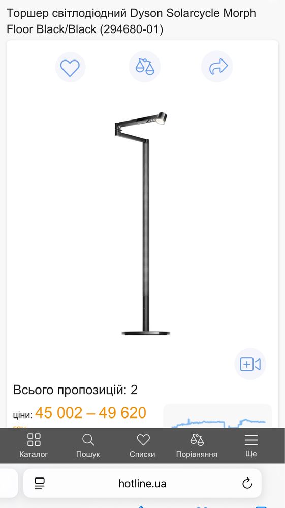 Торшер dyson solarcycle morph floor lamp