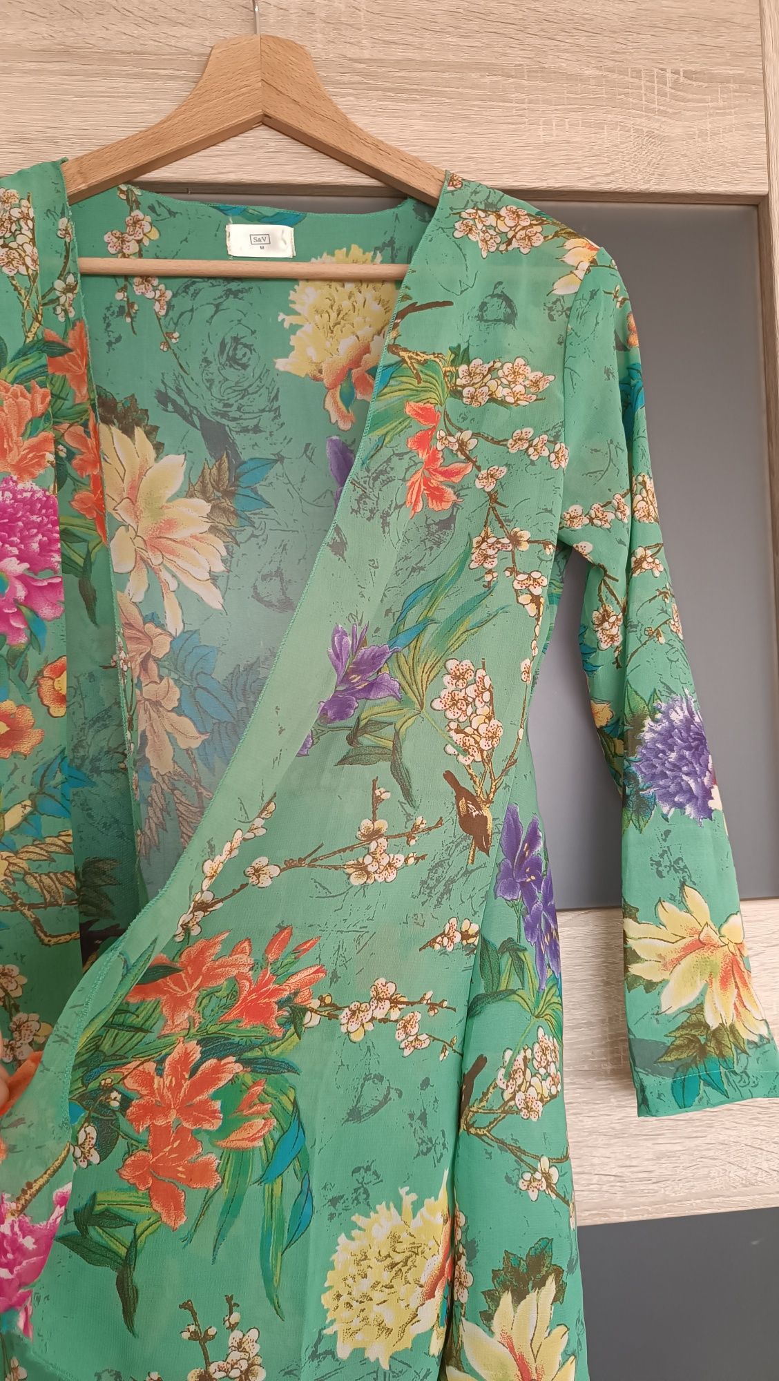 Piękne nowe kimono w roślinny wzór przywiezione z Maroko rozm.M