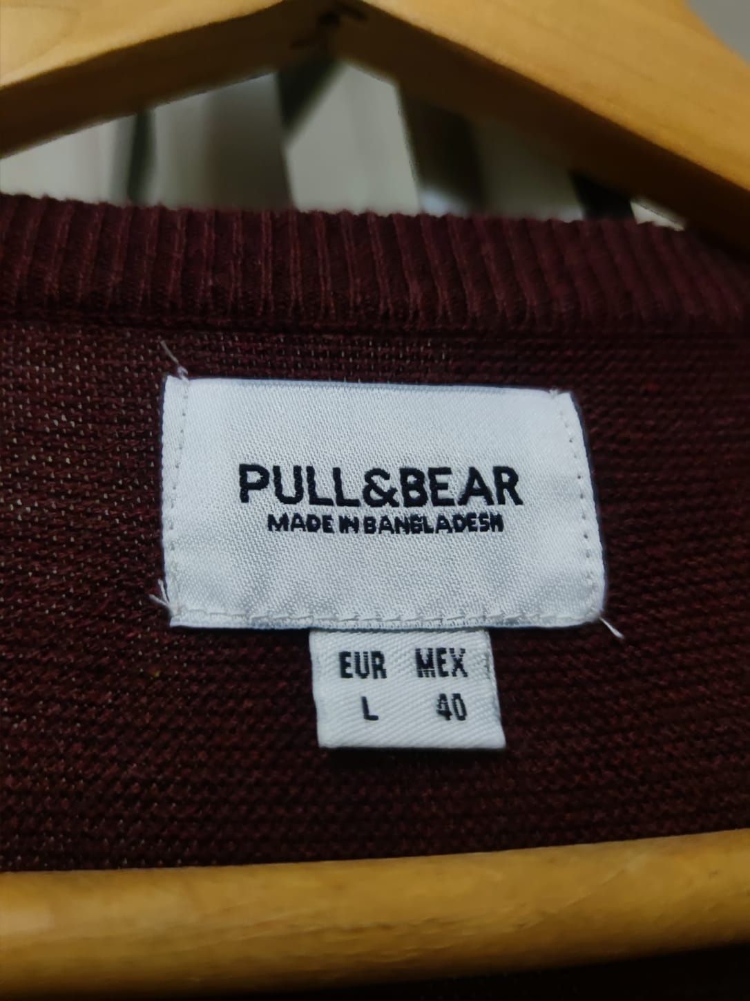 Sweter klasyczny męski L Pull&bear pull and bear white elegancki burac
