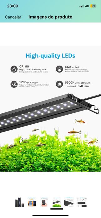 Aquario 50cm com movel e acessorios