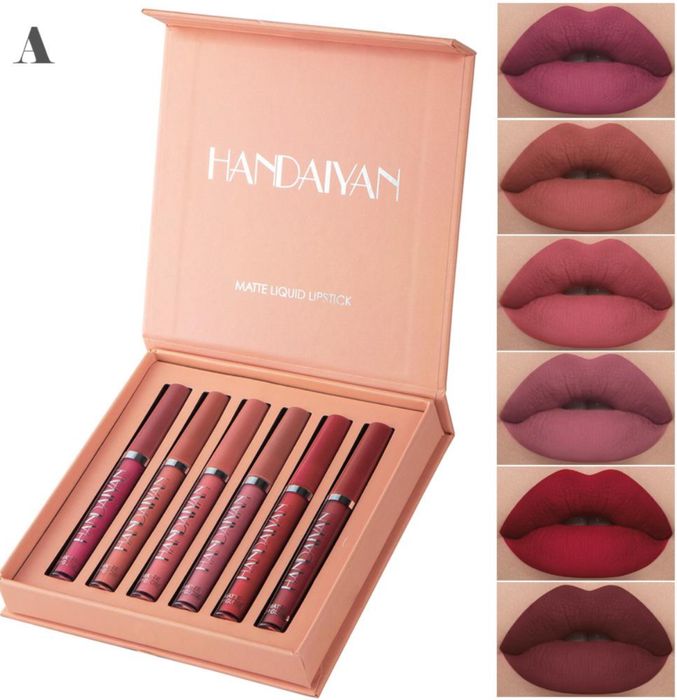 набір 6 рідких матових помад Handaiyan Matte Liquid Lipstick
