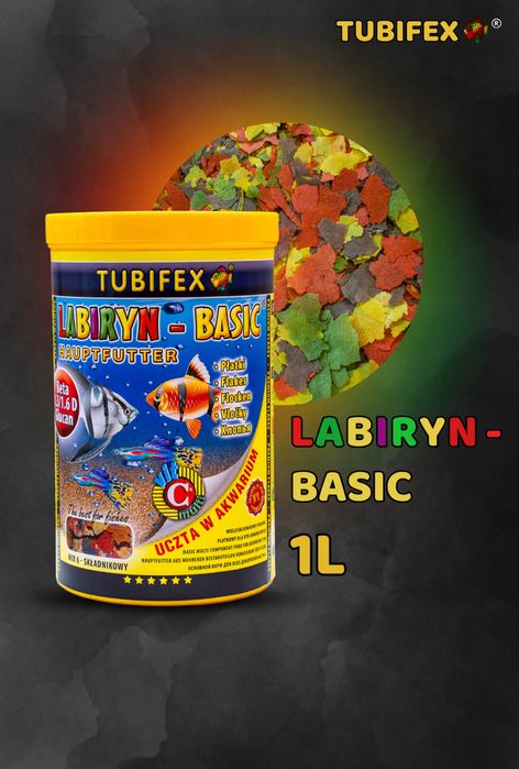 Labiryn Basic płatki dla ryb [1L/190g]