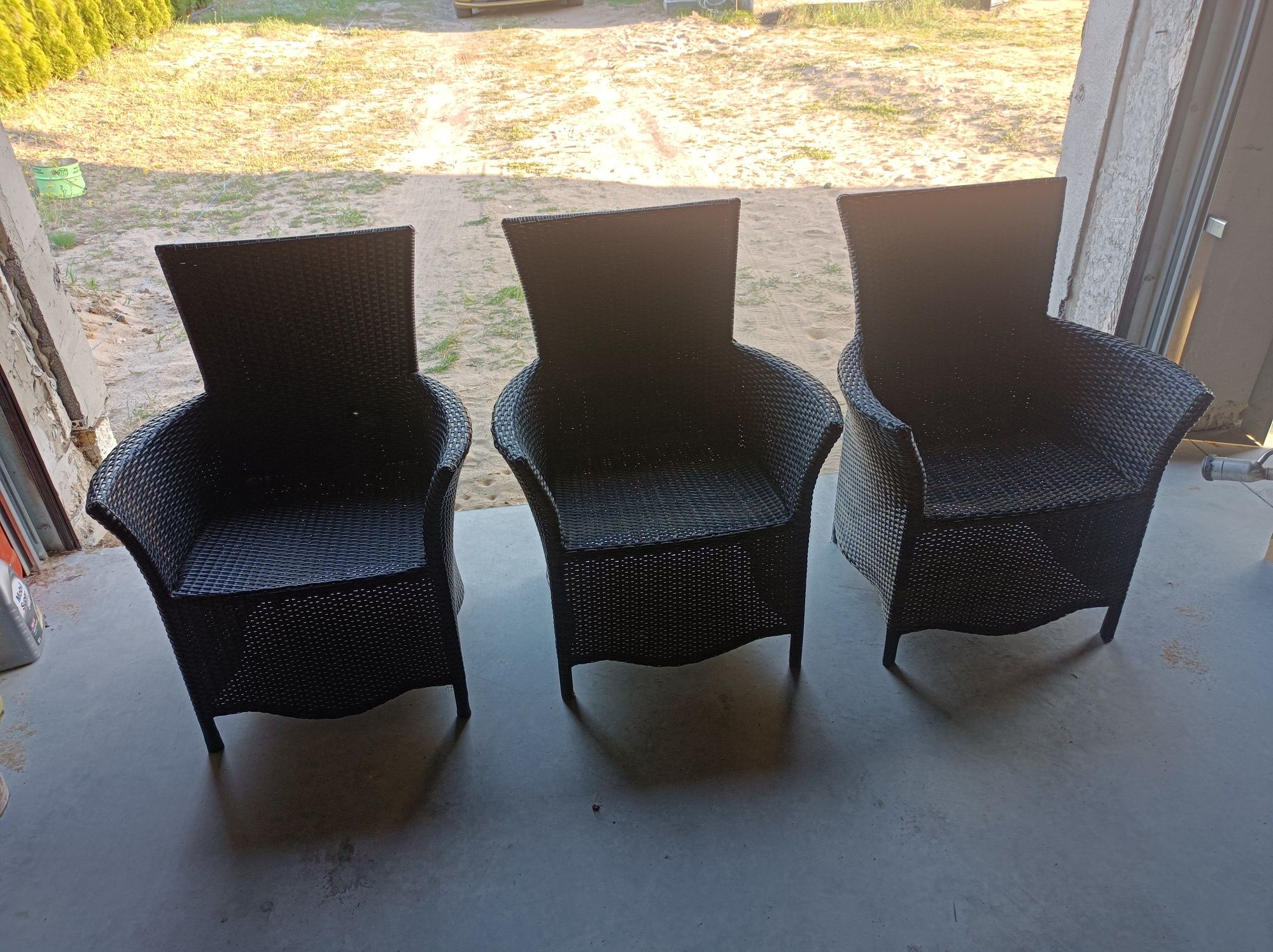 3 fotele ratanowe ogrodowe stan bdb