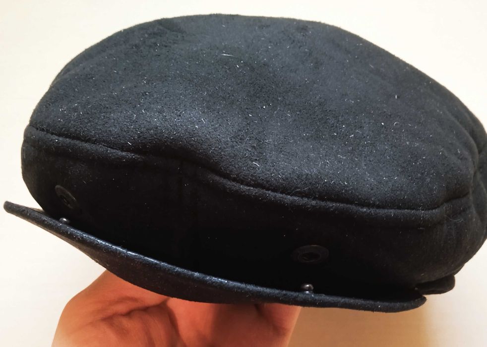 Кепка мужская черного цвета из натуральной дубленки