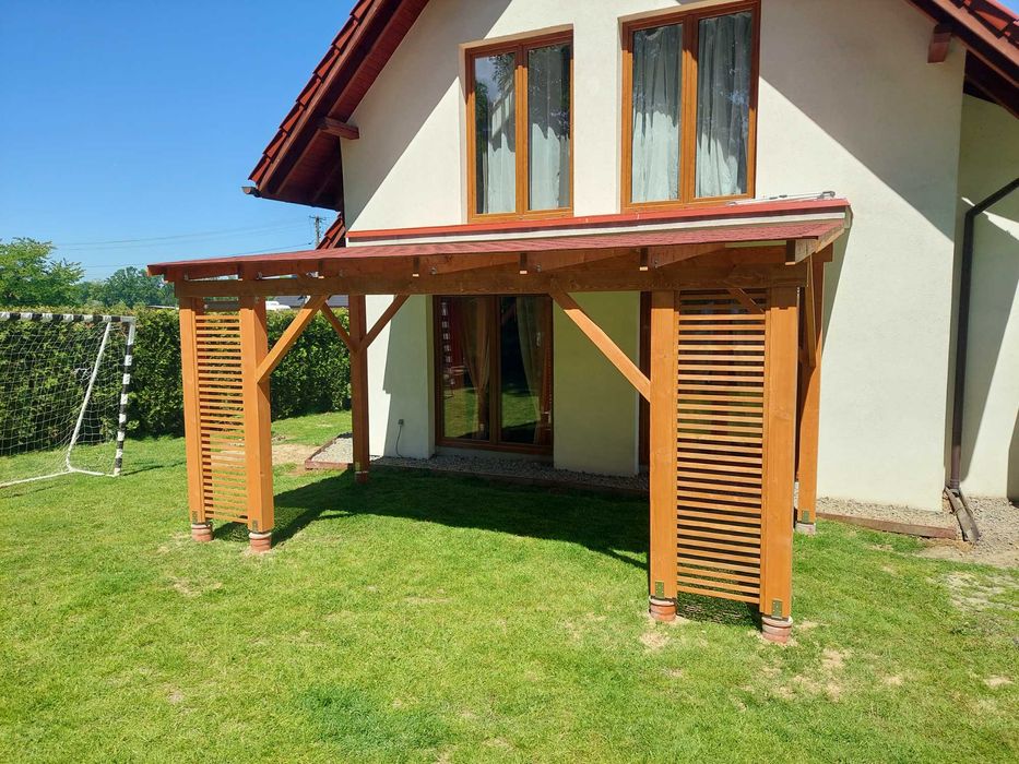 Zadaszenie Wiata Taras 3.5x7 (dach PCV lub gont )Dostępne inne wymiary
