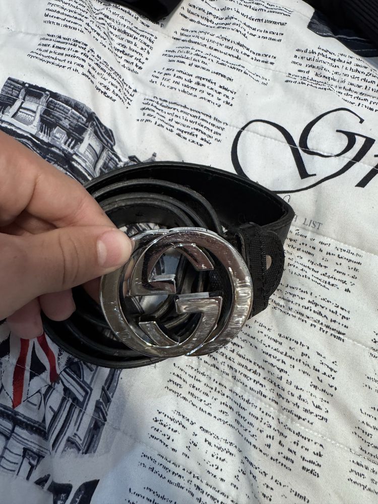 Gucci monogram black belt