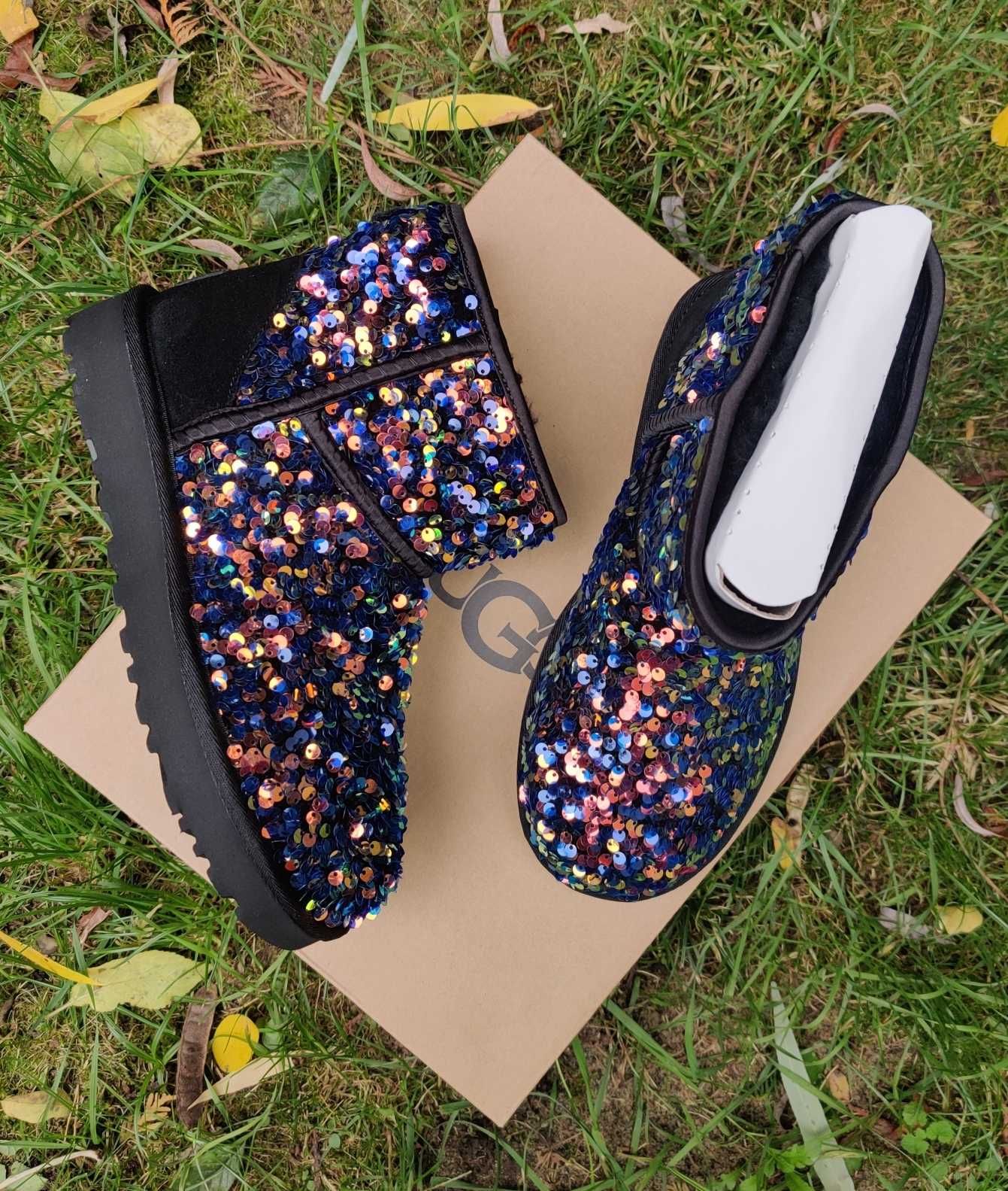 UGG 37 Buty Classic Mini Stellar Sequin cekiny cekinowe śniegowce