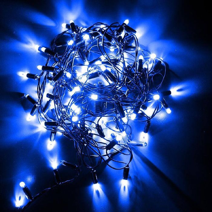 Длинная гирлянда для улицы 50 метров, Синяя гирлянда 800 LED