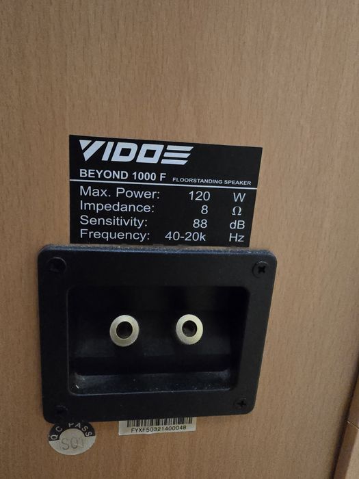 Kolumny podłogowe Vido 8 ohm plus głośnik centralny prism onyx 100