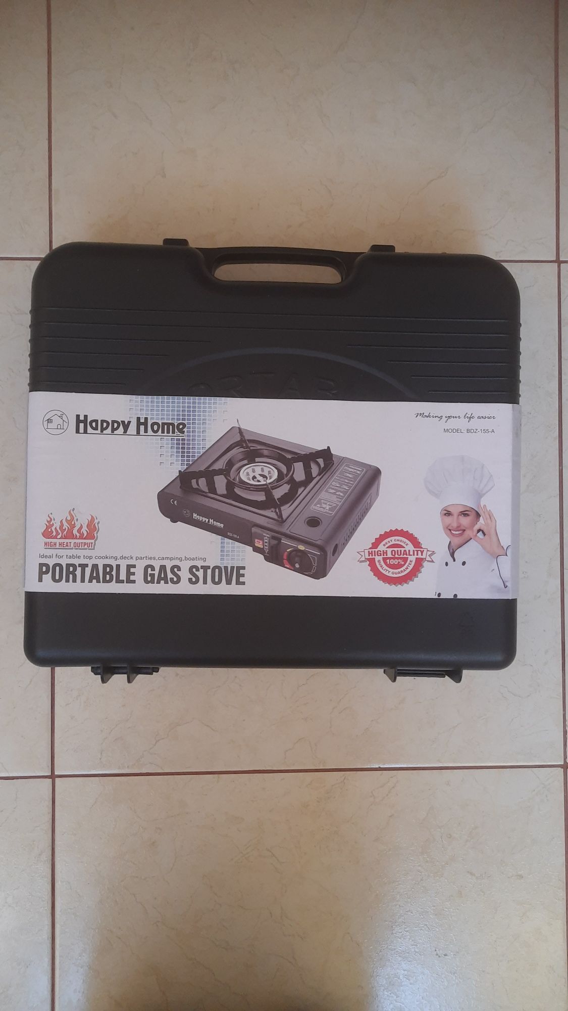 Портативна газова плита з валізою та перехідником HappiHome