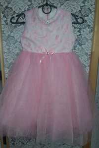 Детское фатиновое платье сарафан "Мия" (розовое) на 3-5 лет