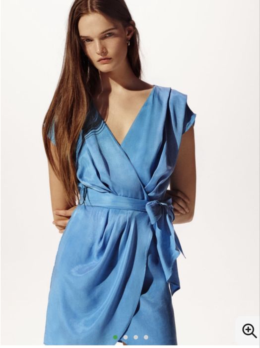 Сукня коротка блакитна zara на запах