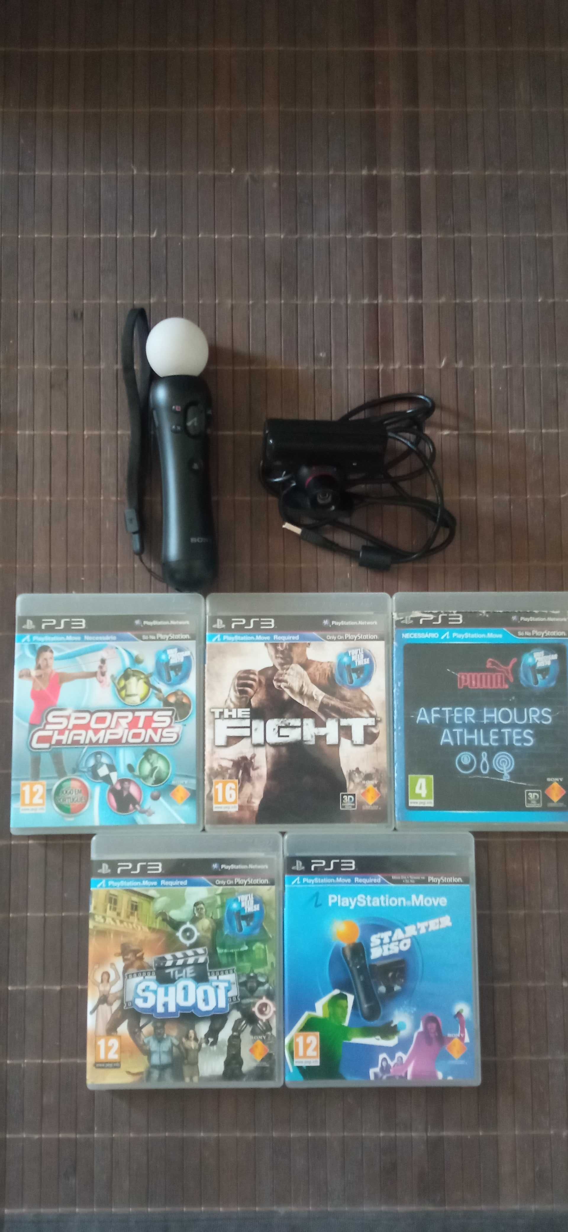 Comando Move + Câmera + 5 jogos para PS3