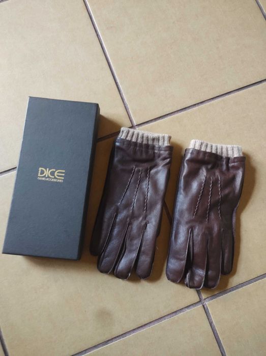 Dice gent's accessories rękawiczki z naturalnej skóry m/l