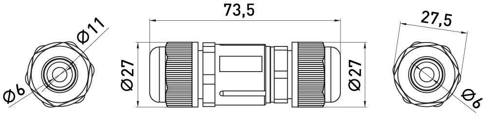 Wodoodporne złącze kablowe MUFA skręcane 0,5-1,5mm2