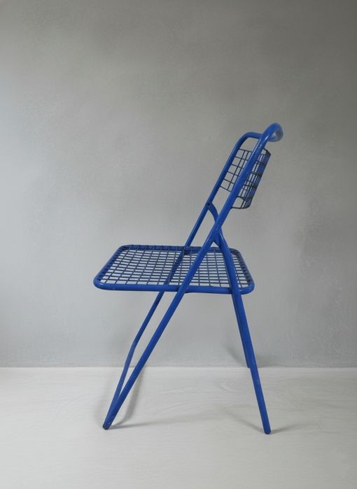 Cadeiras Vintage dobráveis em malha metálica 1960 / 1970, EMU (Italy)