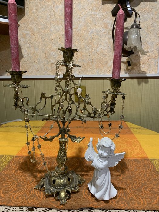 Бронзовий підсвічник, ручна робота, подарункова коробка для прикрас