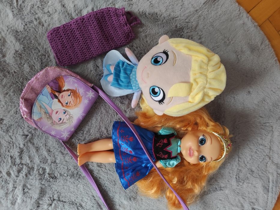 Frozen , Kraina lodu, ELSA,duża Anna pluszak grający,lalka,torebka gra