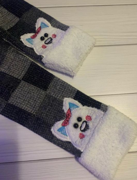Теплі лосінки з котиком