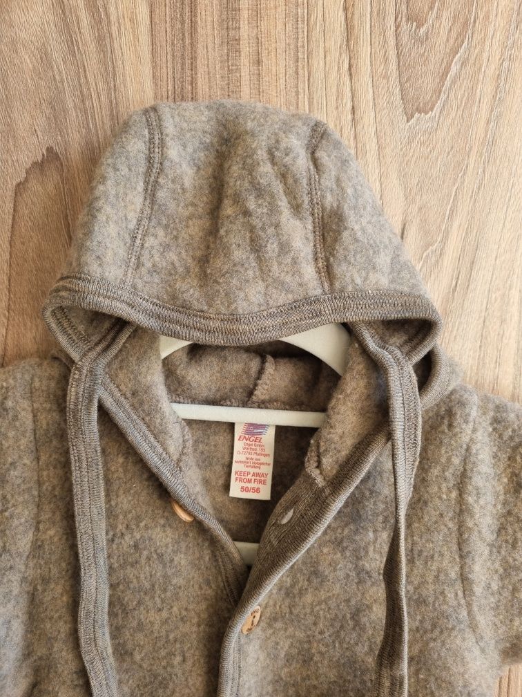 Kombinezon Engel Natur z wełny merino rozm. 50/60 +bonetka rozm. 50/56