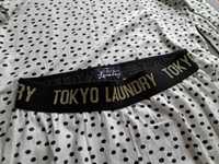 Piżama długa biała czarne kropki Tokyo Laundry. 10/11 lat 146 cm.