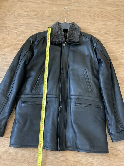 Чоловіча шкіряна зимова куртка