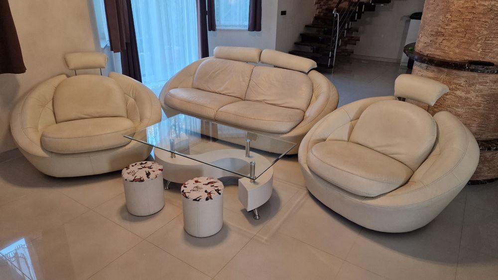 Sofa planet / wypoczynek ze skóry naturalnej