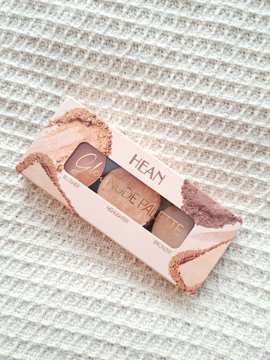 Hean glow nude palette paletka do konturowania roz bronzer sunglow