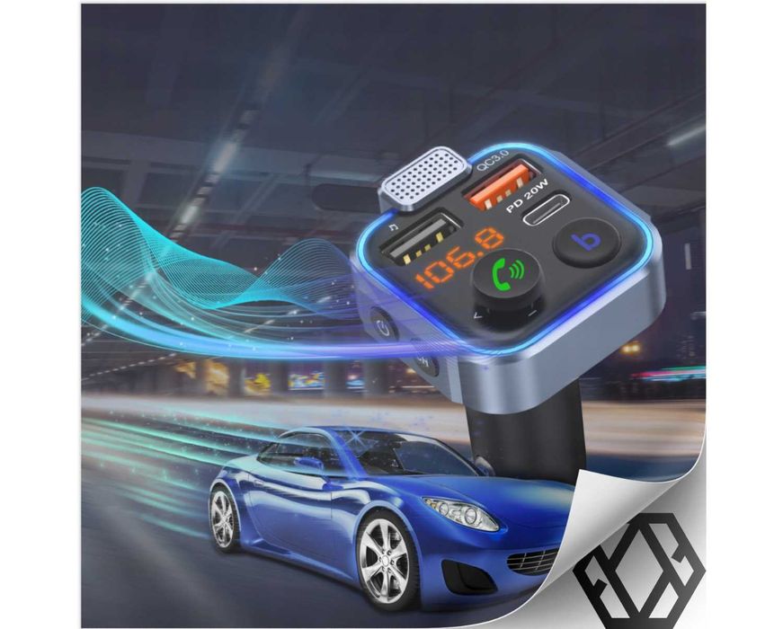 Transmiter Bluetooth Samochodowy FM 3x USB Adapter Ładowarka MP3