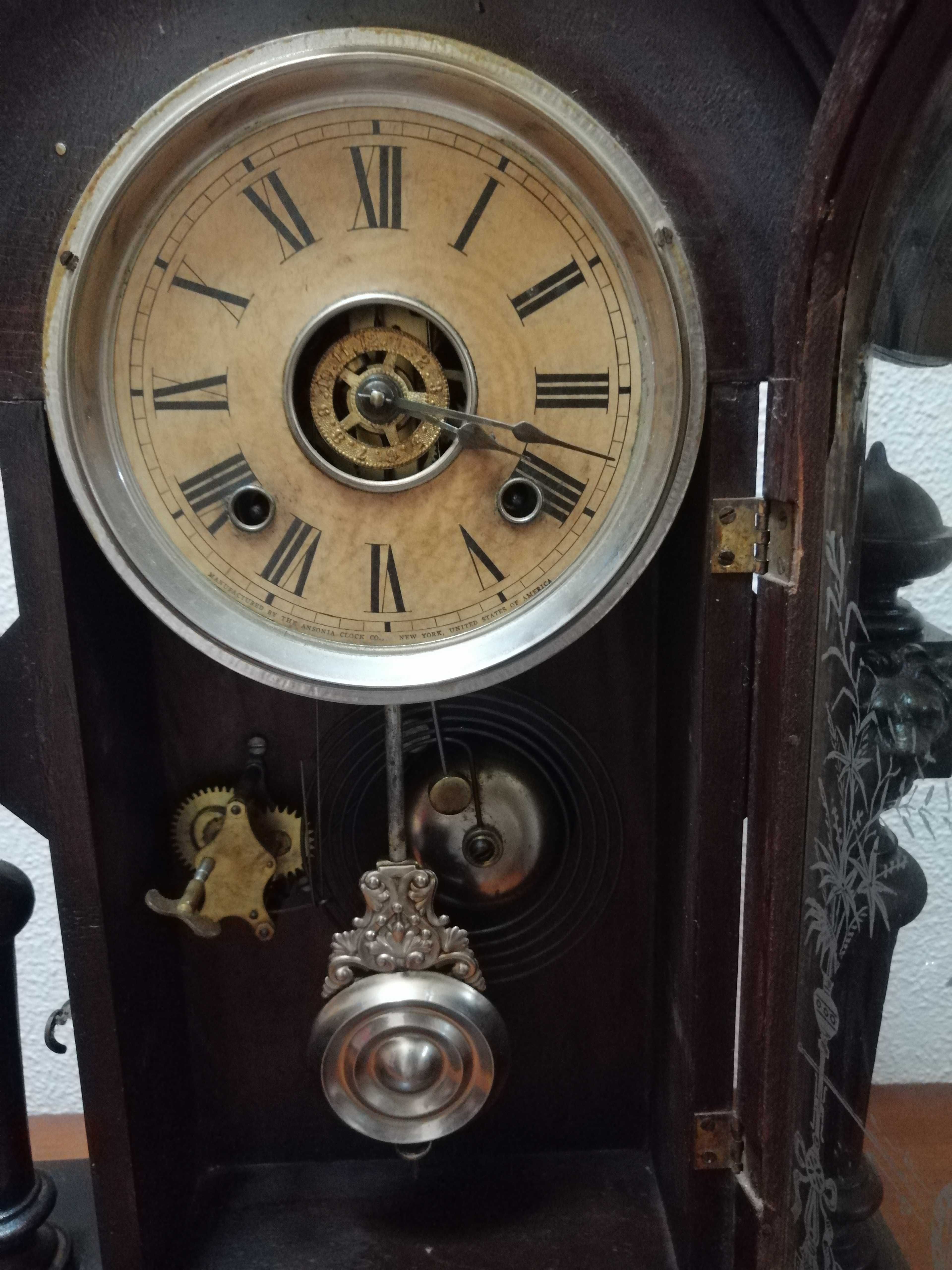 Relógio Ansonia Clock original (funcional, todas as peças originais)
