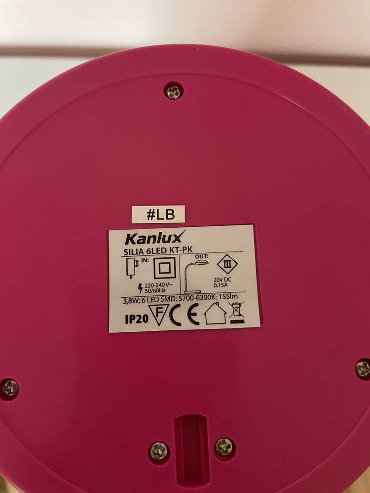 Lampka stojąca do biurka różowa-Kanlux