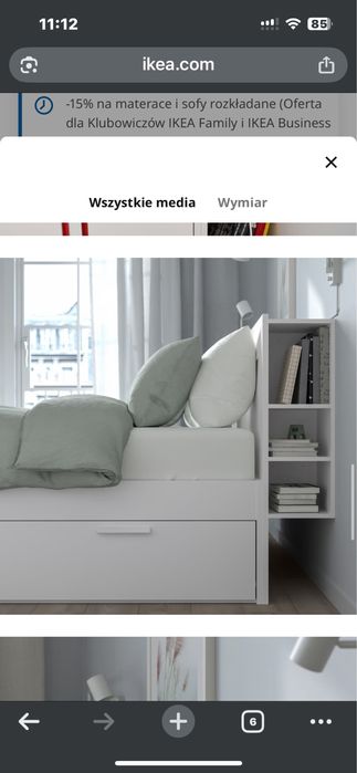 Łóżko białe ikea