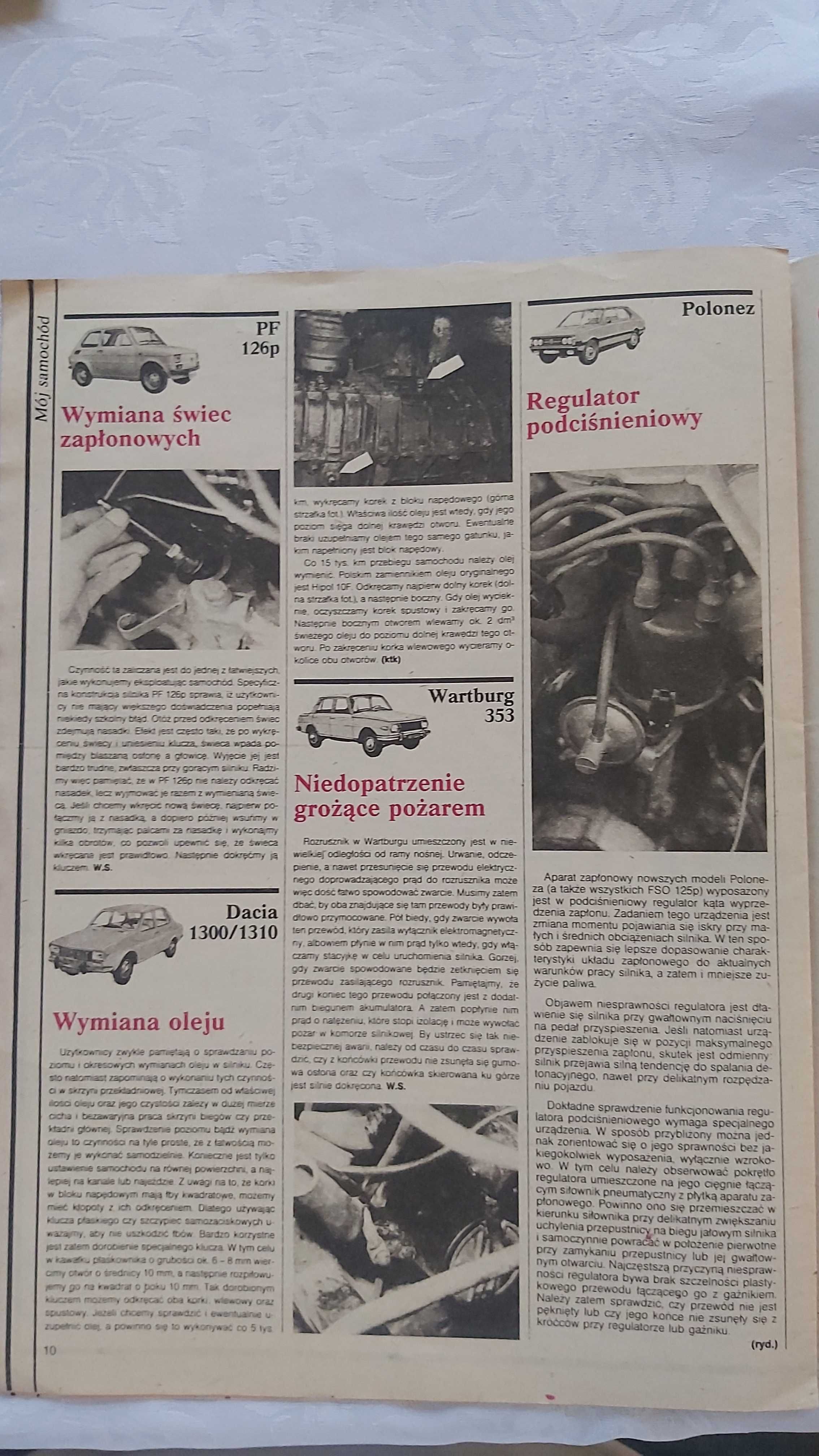 Czasopismo MOTOR 23/1986 fiat 126p, Clarion