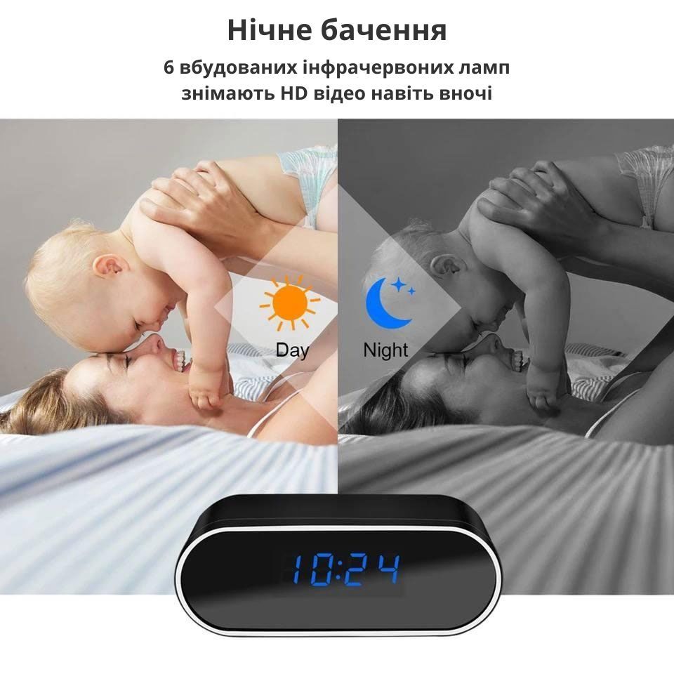 Скрытая камера Часы WIFI IP з аккумулятором. Прихована камера часи юсб