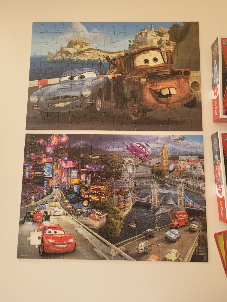 2szt PUZZLE AUTA CARS Trefl + gratis gra Memory