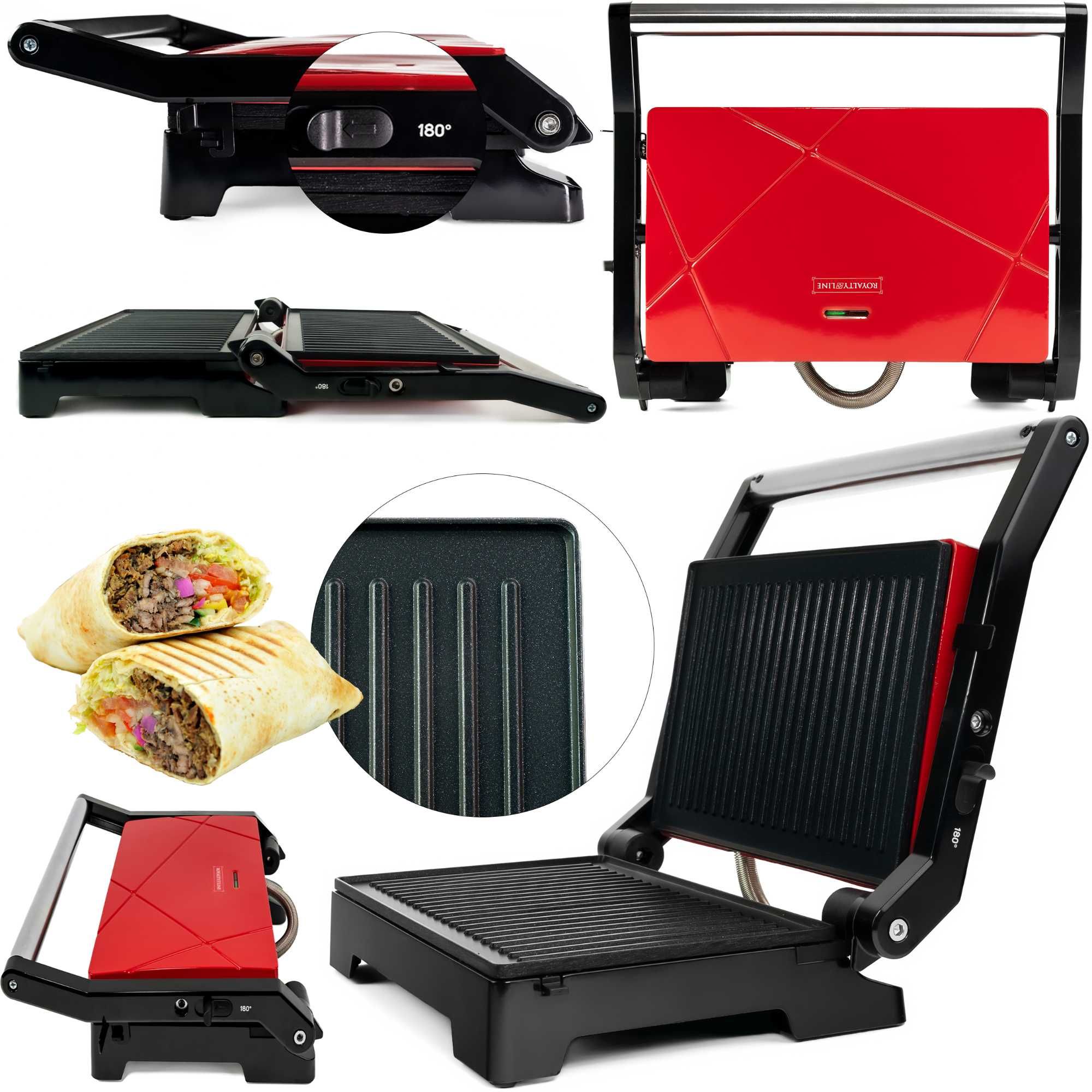 Opiekacz do kanapek panini toster rozkładany grill 2w1 non-stick duży