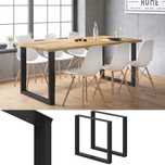 Nogi do stołu Metalowe 80x72cm Czarne Biurka Loftowe 2szt