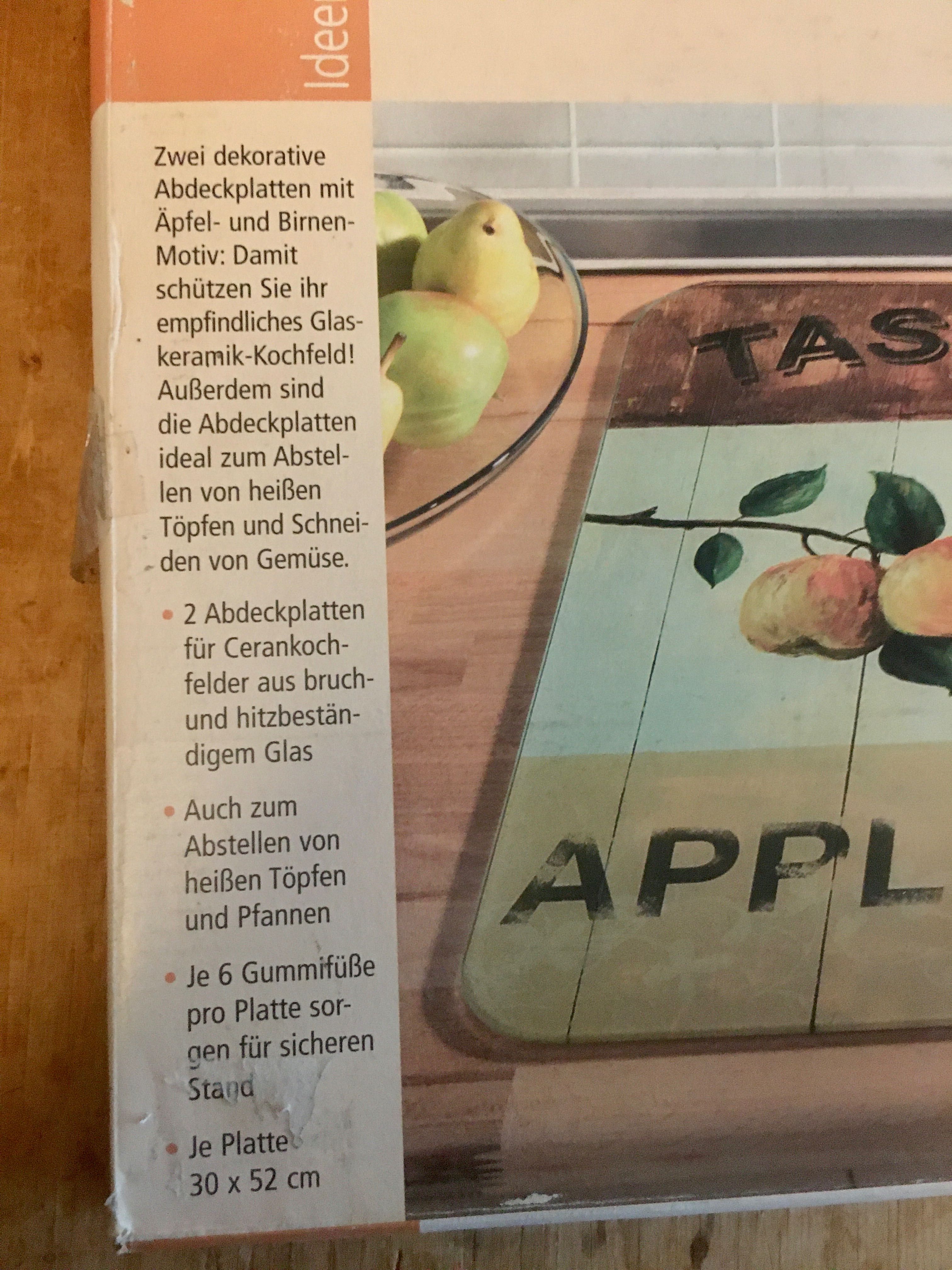 NOWA Deska szkło GRUSZKA jabłko 2 sztuki