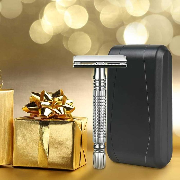Maszynka do golenia męska Safety Razor stal nierdzewna + 10 ostrzy