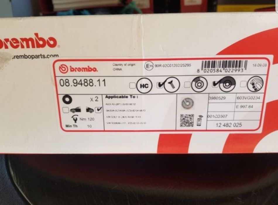 Discos de travão Brembo novos