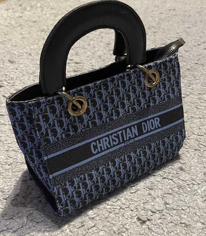 Прекрасная женская сумочка в стиле christian dior lady black/beige