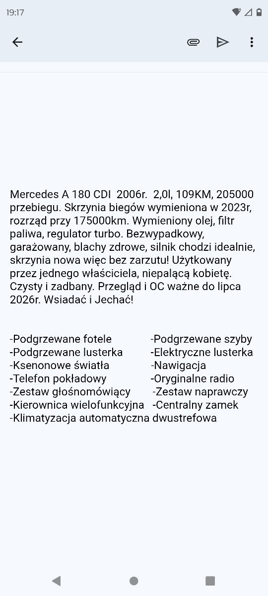 Mercedes A180CDI.  Automat