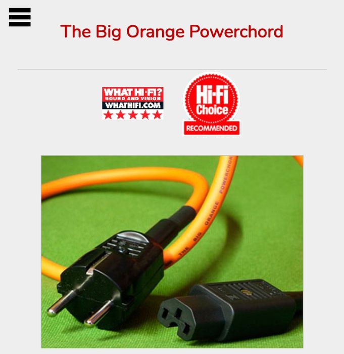 Кабель живлення Ecosse Big Orange з Monosaudio EU 1 метр